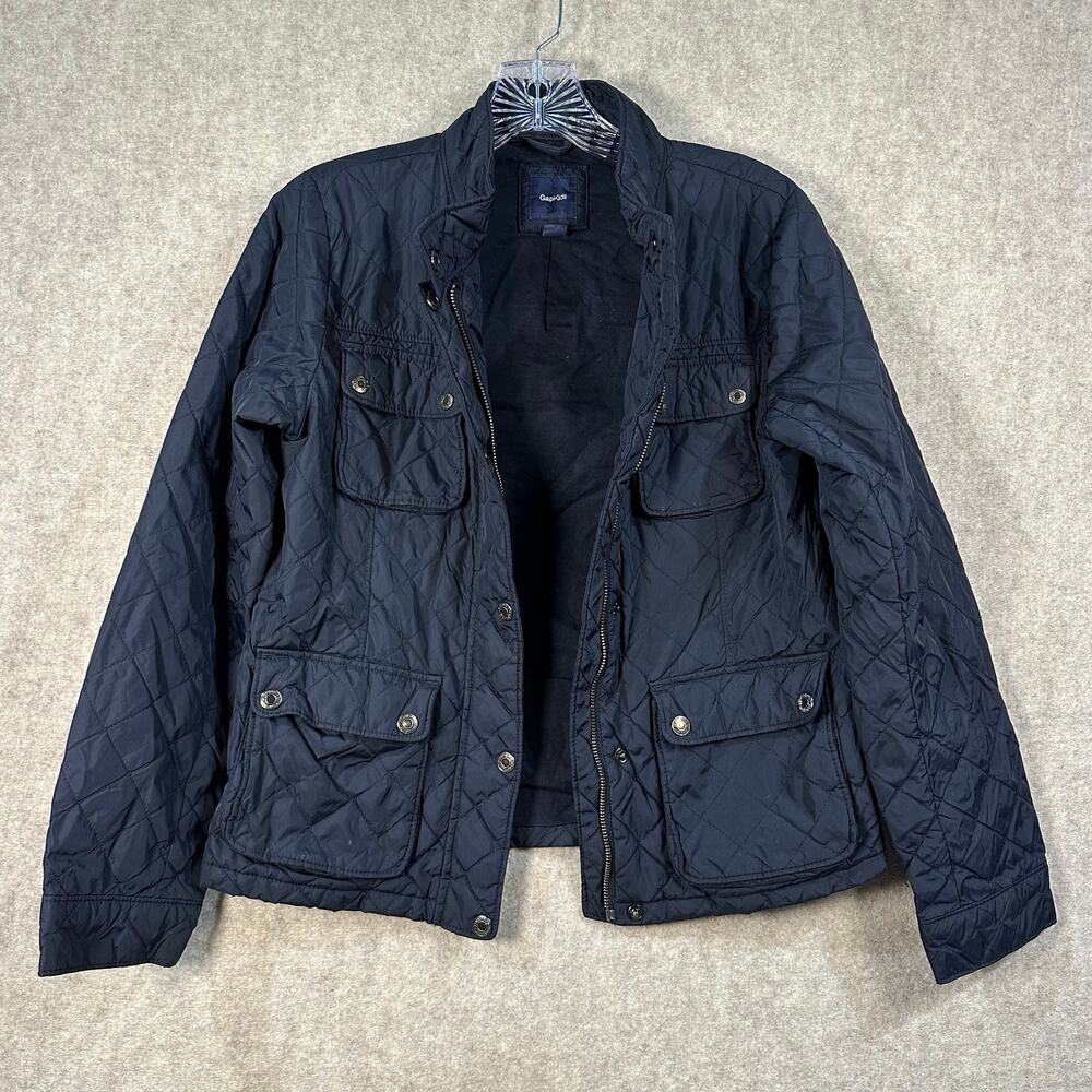 Gap Kids, Boys/Girls XXL 14-16 Quilted Utility Jacket Navy Blue Snap Button Coat - Picture 5 of 6